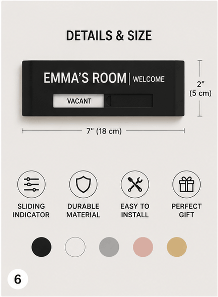 Personalized Dorm Door Sign | Custom Name College Room Decor